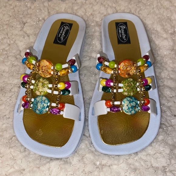 Grandco Gold Beaded Fancy Summer Sandals - Picture 6 of 8